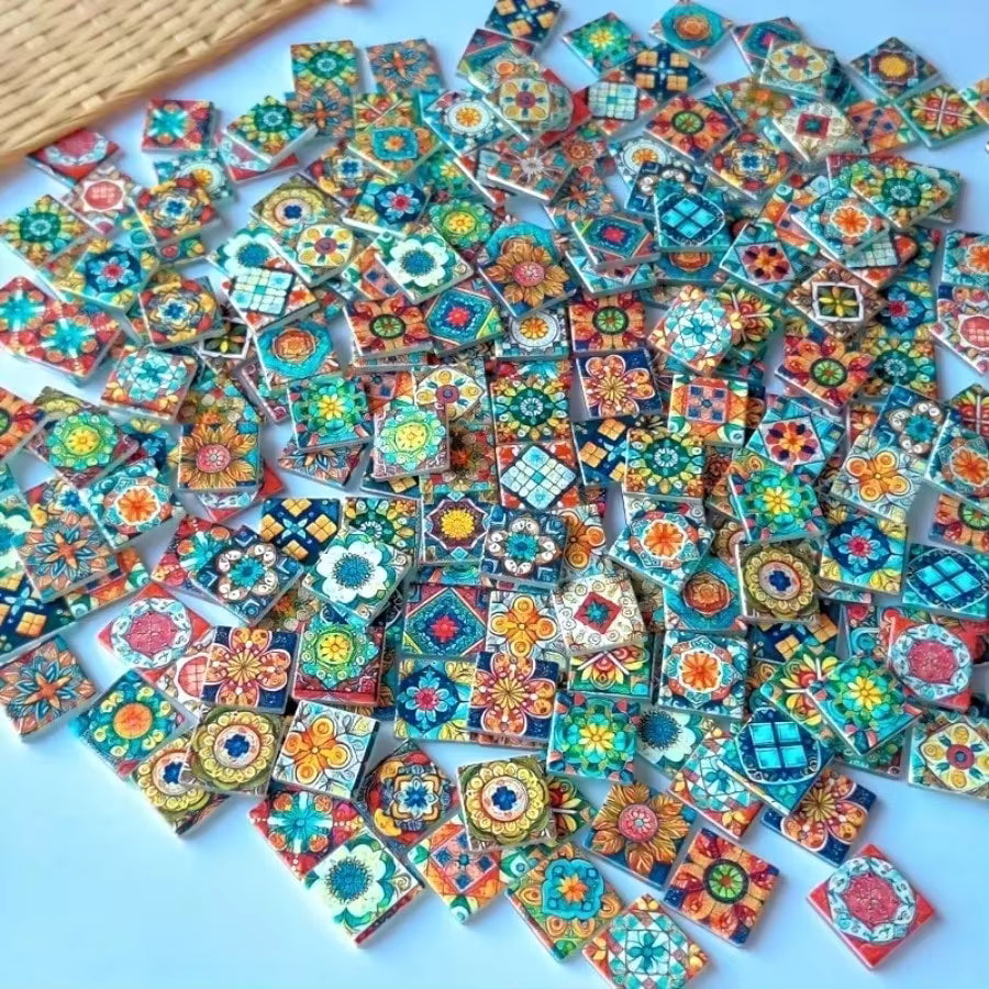 150g/300g Per Pack Colorful Mosaic Glass Decoration Pieces, Suitable For DIY Projects, Living Room, Kitchen, Bathroom, Home Decor, Art & Craft Wall/Floor Decoration, DIY Craft Material